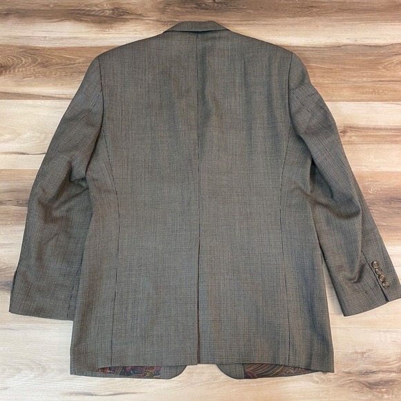Lauren Ralph Lauren Blazer Mens 40R Wool Paisley lined 2 Button Green Brown - Picture 13 of 14